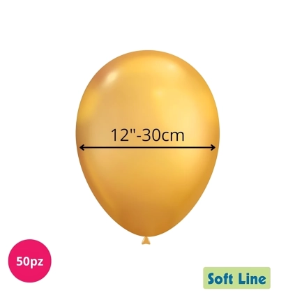 Palloncini Soft Line Cromati 12 pollici (30cm) Oro 116, 50pz.