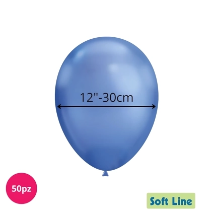 Palloncini Soft Line Cromati 12 pollici (30cm) Blu 120, 50pz.