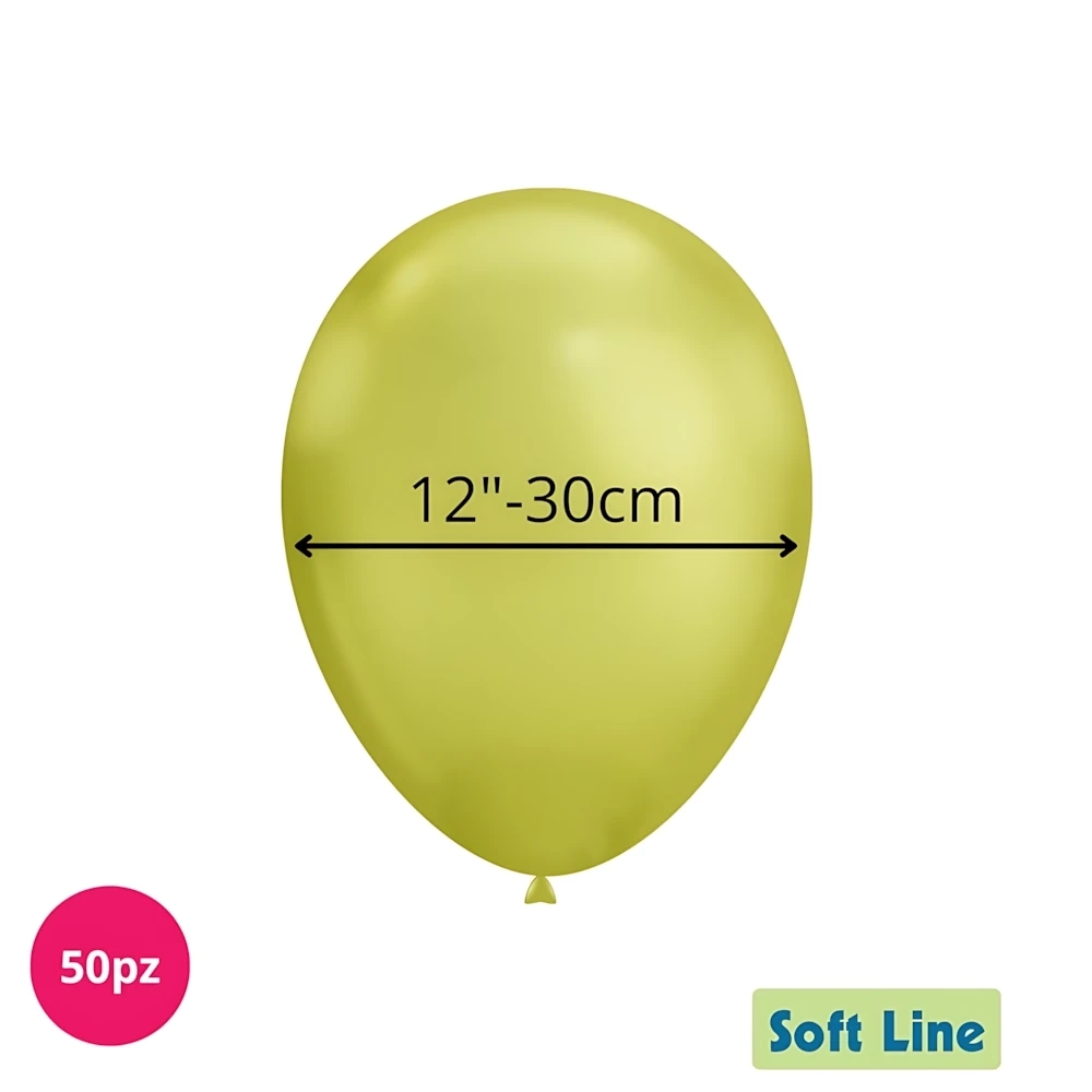 Palloncini Soft Line Cromati 12 pollici (30cm) Verde Lime 122, 50pz.