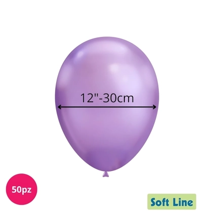 Palloncini Soft Line Cromati 12 pollici (30cm) Viola 123, 50pz.