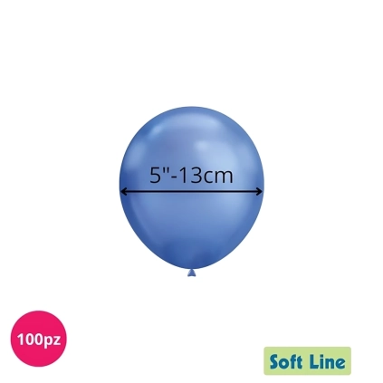Palloncini Soft Line Cromati 5 pollici (13cm) Blu 120, 100pz.
