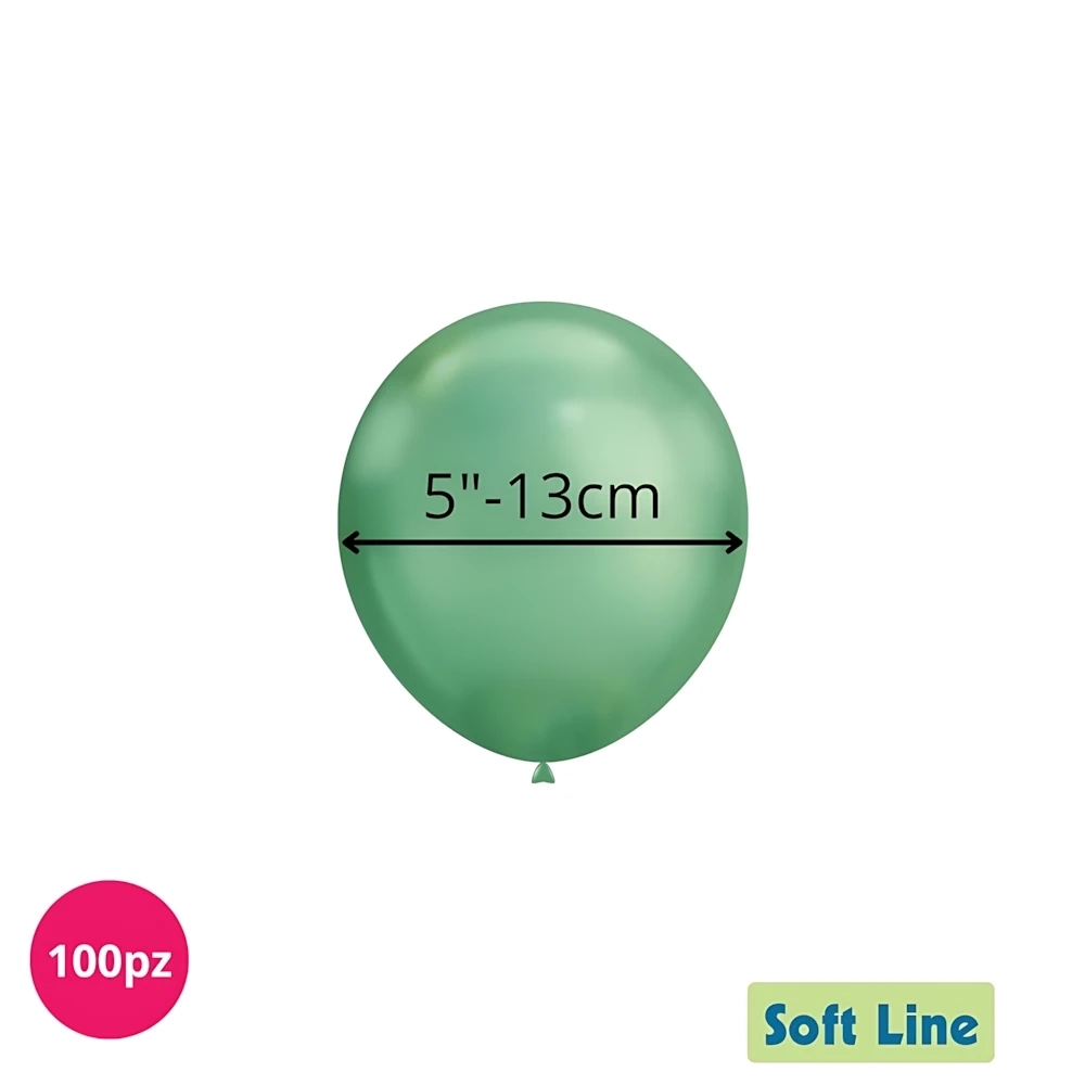 Palloncini Soft Line Cromati 5 pollici (13cm) Verde 121, 100pz.