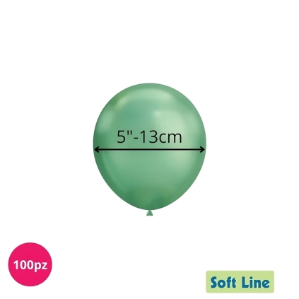 Palloncini Soft Line Cromati 5 pollici (13cm) Verde 121, 100pz.
