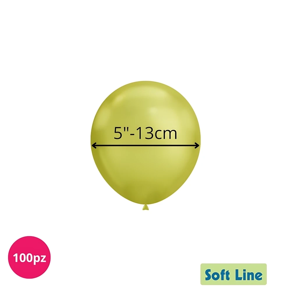 Palloncini Soft Line Cromati 5 pollici (13cm) Verde Lime 122, 100pz.