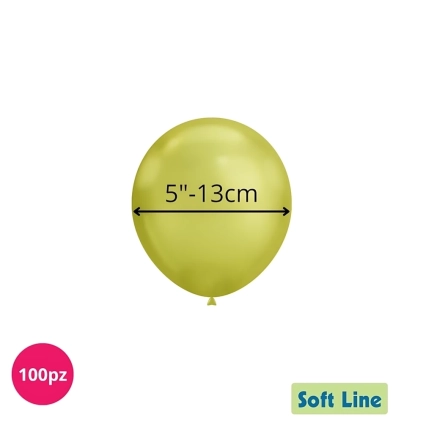 Palloncini Soft Line Cromati 5 pollici (13cm) Verde Lime 122, 100pz.