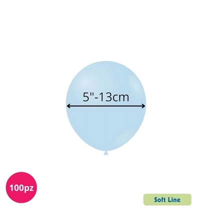 Palloncini Soft Line Pastello 5 pollici (13cm) Celeste Baby 127, 100pz.