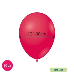 Palloncini Soft Line Pastello 12 pollici (30cm) Rosso 129, 50pz.