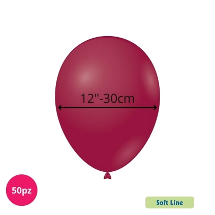 Palloncini Soft Line Pastello 12 pollici (30cm) Cranberry 138, 50pz.
