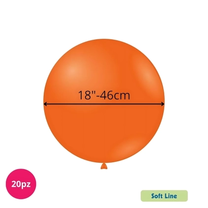 Palloncini Soft Line Pastello 18 pollici (46cm) Arancione 131, 20pz.