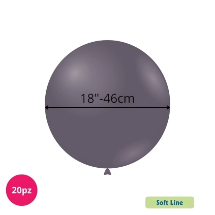 Palloncini Soft Line Pastello 18 pollici (46cm) Malva 139, 20pz.