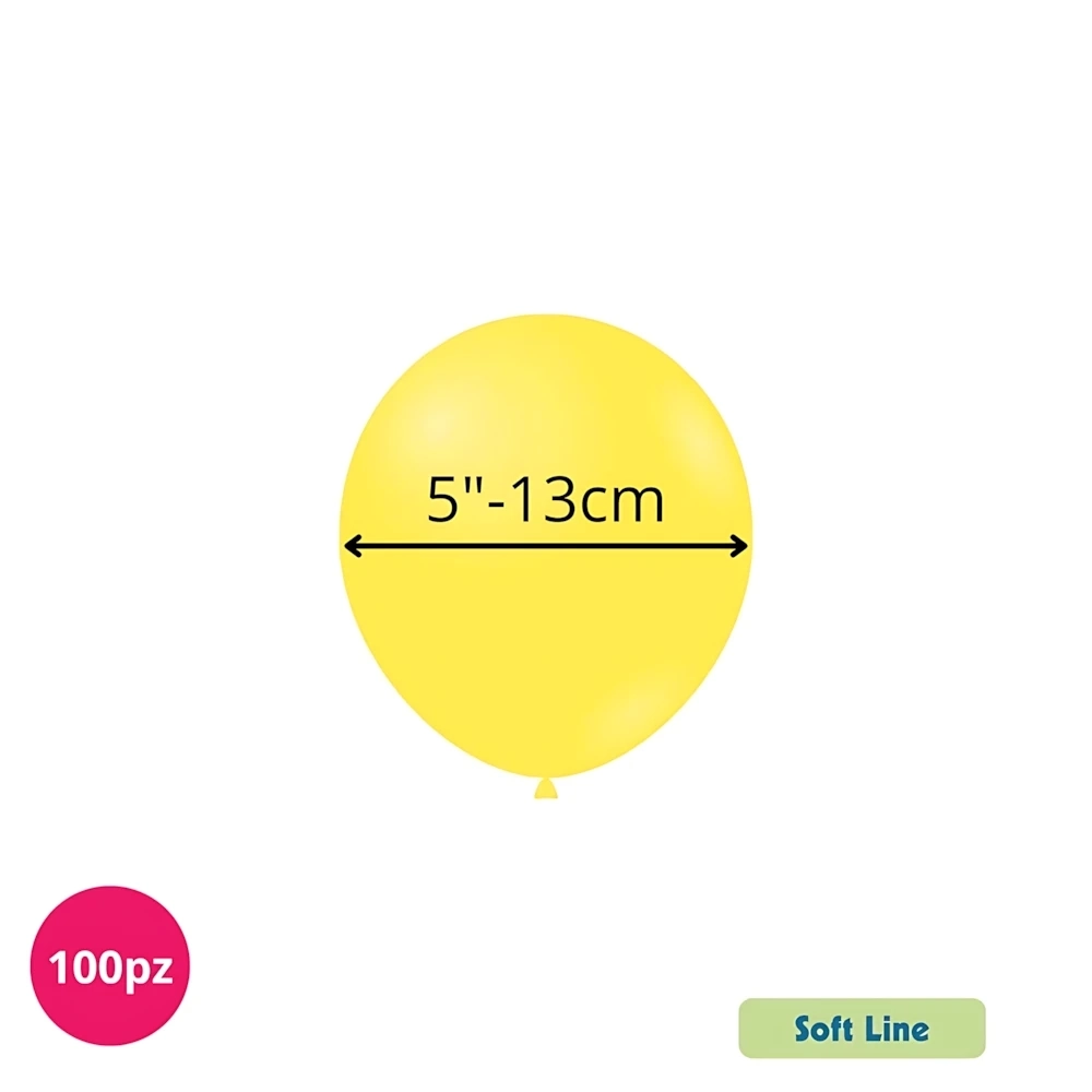 Palloncini Soft Line Pastello 5 pollici (13cm) Giallo 132, 100pz.