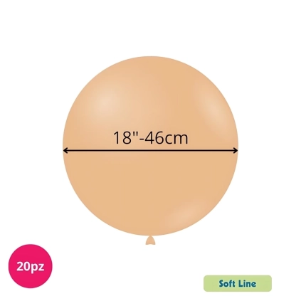 Palloncini Soft Line Pastello 18 pollici (46cm) Cammello 144, 20pz.