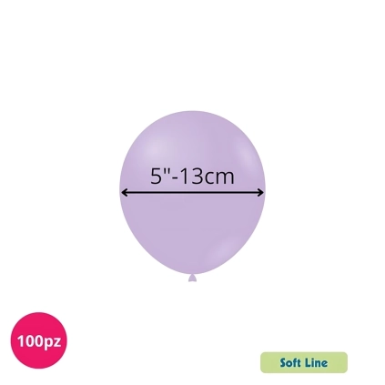 Palloncini Soft Line Pastello 5 pollici (13cm) Lilla Vintage 151, 100pz.