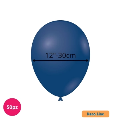 Palloncini Deco Line pastello 12" (30cm) Blu Prussiano 221, 50pz.