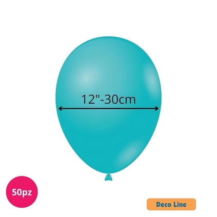 Palloncini Deco Line pastello 12" (30cm) Blu Tiffany 224, 50pz.