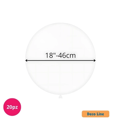 Palloncini Deco Line pastello 18" (46cm) Bianco 200, 20pz.