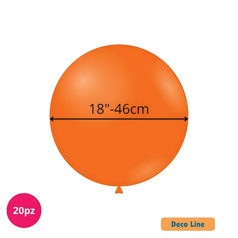 Palloncini Deco Line pastello 18" (46cm) Arancione Mandarino 202, 20pz.