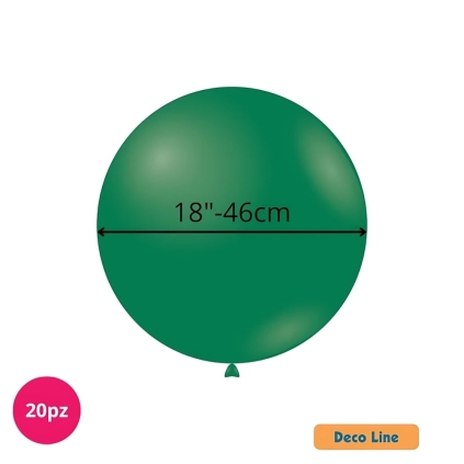 Palloncini Deco Line pastello 18" (46cm) Verde Amazzonia 212, 20pz.