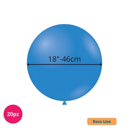Palloncini Deco Line pastello 18" (46cm) Blu Cobalto 213, 20pz.