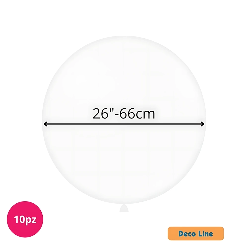 Palloncini Deco Line pastello 26" (66cm) Bianco 200, 10pz.