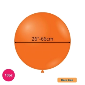 Palloncini Deco Line pastello 26" (66cm) Arancione Mandarino 202, 10pz.