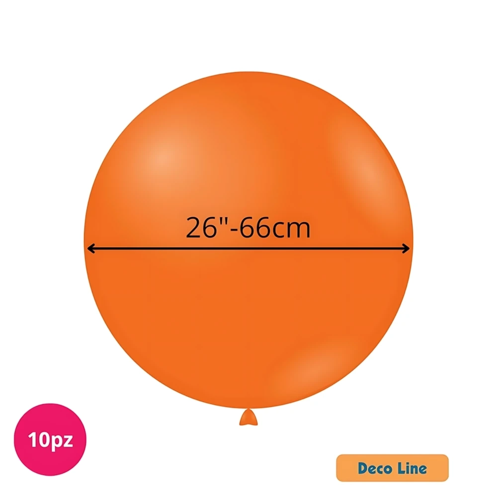 Palloncini Deco Line pastello 26" (66cm) Arancione Mandarino 202, 10pz.
