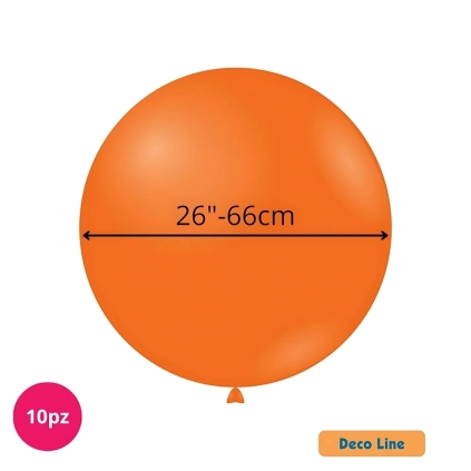Palloncini Deco Line pastello 26" (66cm) Arancione Mandarino 202, 10pz.