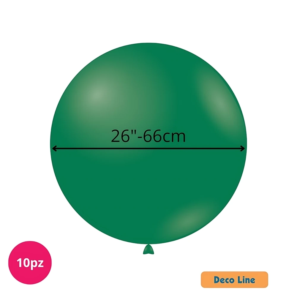 Palloncini Deco Line pastello 26" (66cm) Verde Amazzonia 212, 10pz.