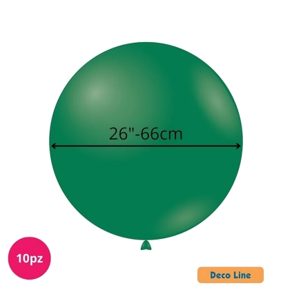 Palloncini Deco Line pastello 26" (66cm) Verde Amazzonia 212, 10pz.