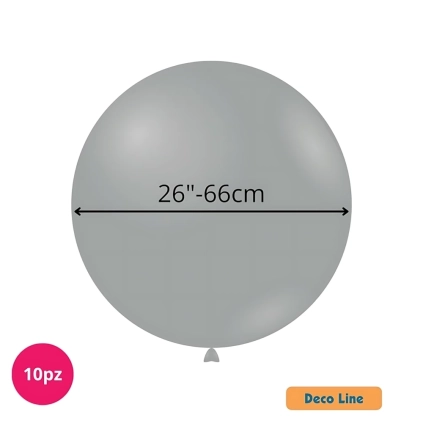 Palloncini Deco Line pastello 26" (66cm) Grigio Antracite 215, 10pz.