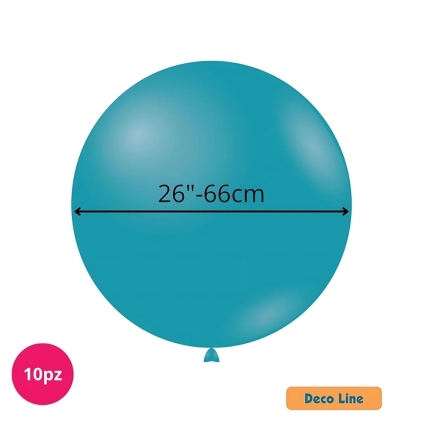 Palloncini Deco Line pastello 26" (66cm) Turchese 222, 10pz.