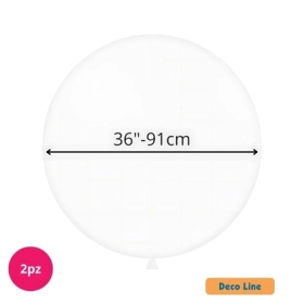 Palloncini Deco Line pastello 36" (91cm) Bianco 200, 2pz.