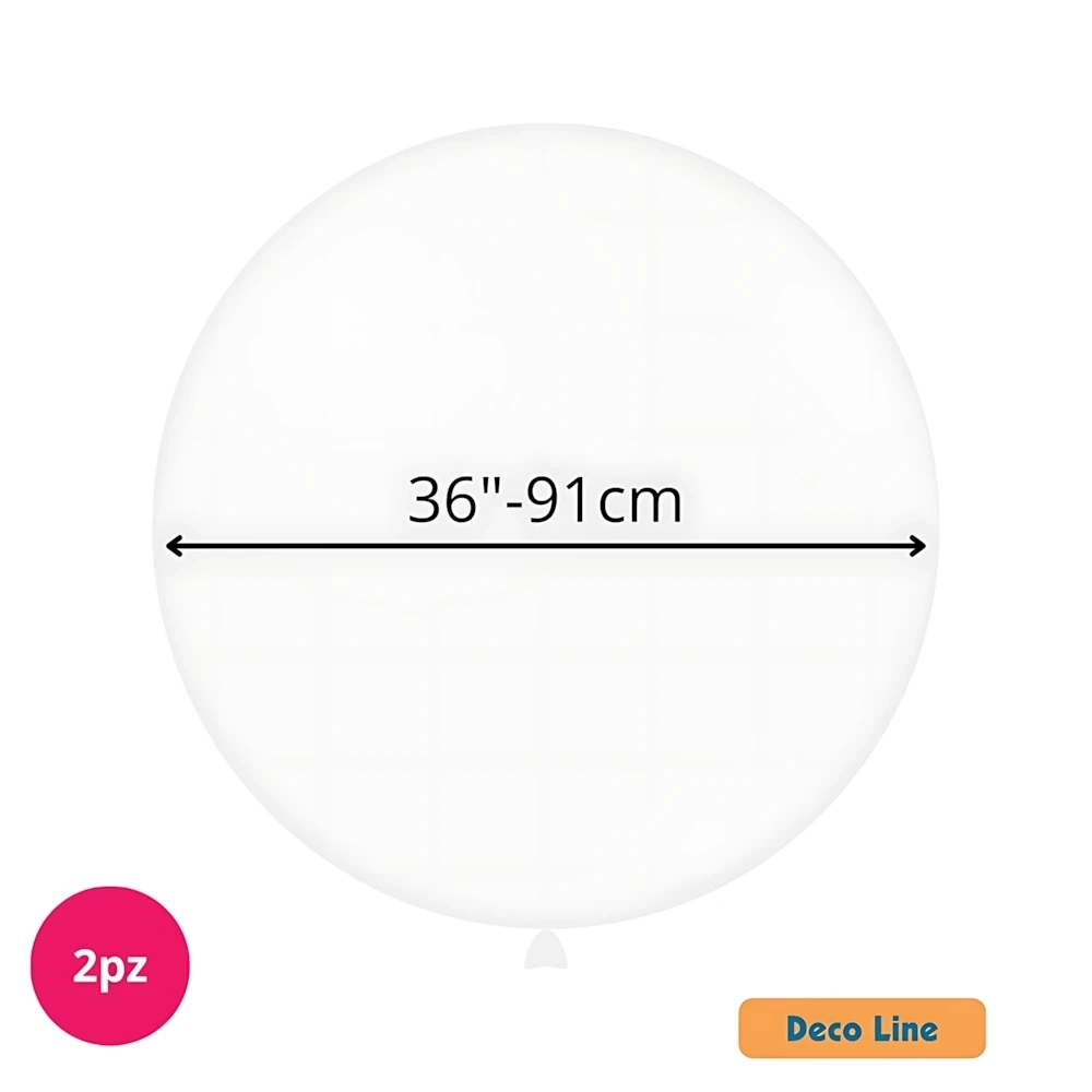 Palloncini Deco Line pastello 36" (91cm) Bianco 200, 2pz.