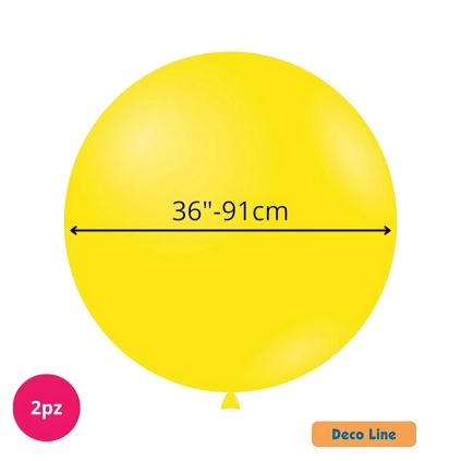 Palloncini Deco Line pastello 36" (91cm) Giallo Limone 203, 2pz.