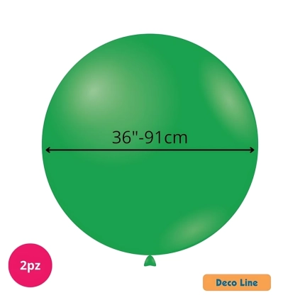Palloncini Deco Line pastello 36" (91cm) Verde Prato 204, 2pz.
