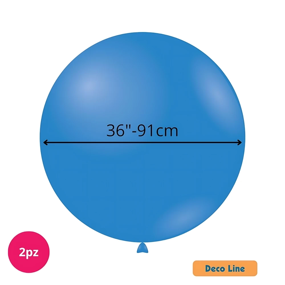 Palloncini Deco Line pastello 36" (91cm) Blu Cobalto 213, 2pz.