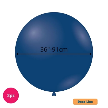 Palloncini Deco Line pastello 36" (91cm) Blu Prussiano 221, 2pz.
