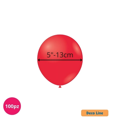 Palloncini Deco Line pastello 5" (13cm) Rosso Scarlatto 201, 100pz.