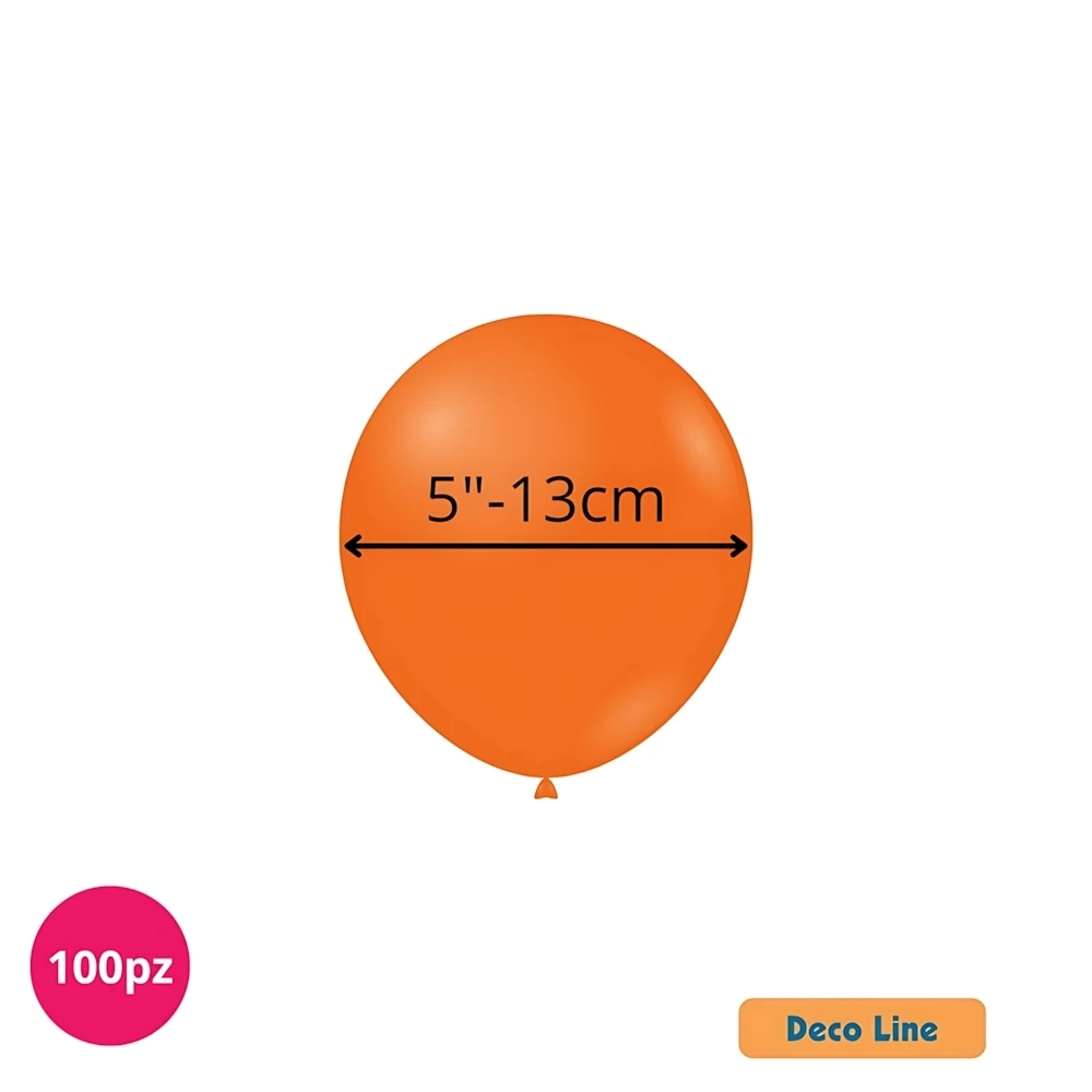 Palloncini Deco Line pastello 5" (13cm) Arancione Mandarino 202, 100pz.