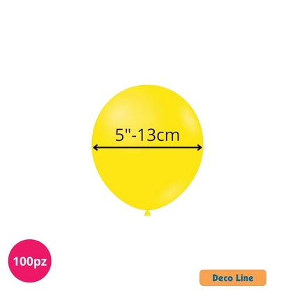 Palloncini Deco Line pastello 5" (13cm) Giallo Limone 203, 100pz.