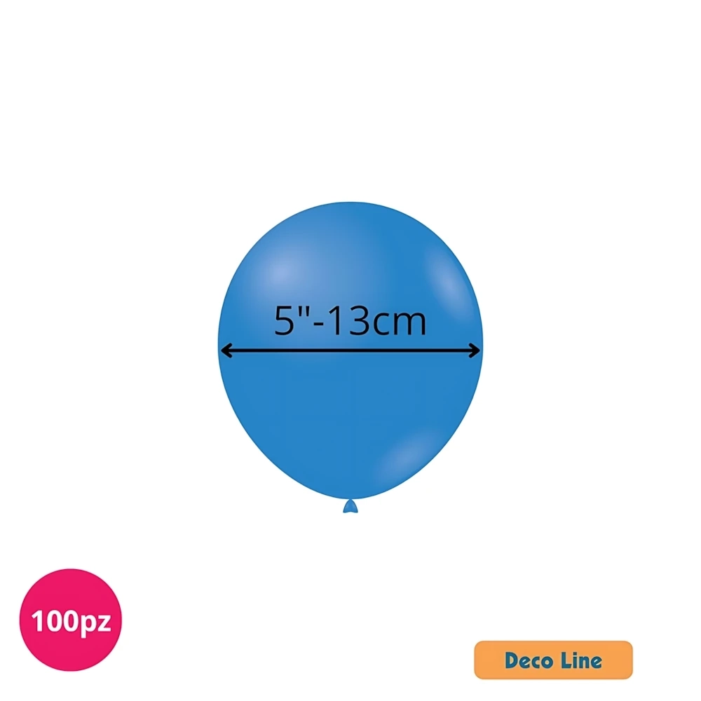 Palloncini Deco Line pastello 5" (13cm) Blu Cobalto 213, 100pz.
