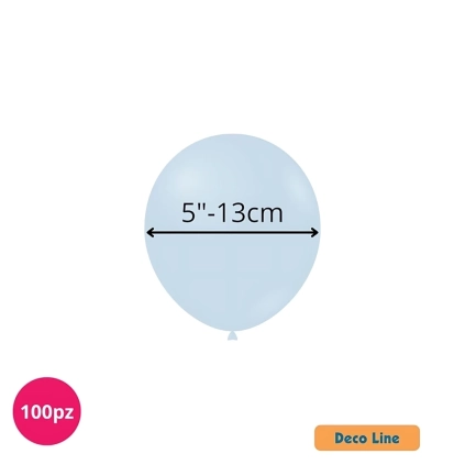 Palloncini Deco Line pastello 5" (13cm) Azzurro Polvere 223, 100pz.