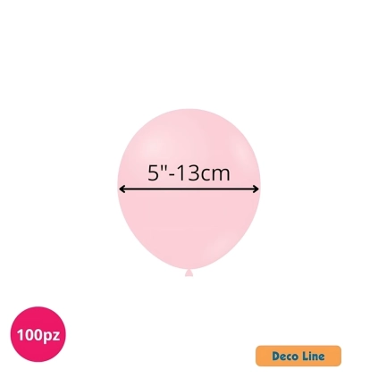 Palloncini Deco Line pastello 5" (13cm) Rosa Taffy 226, 100pz.