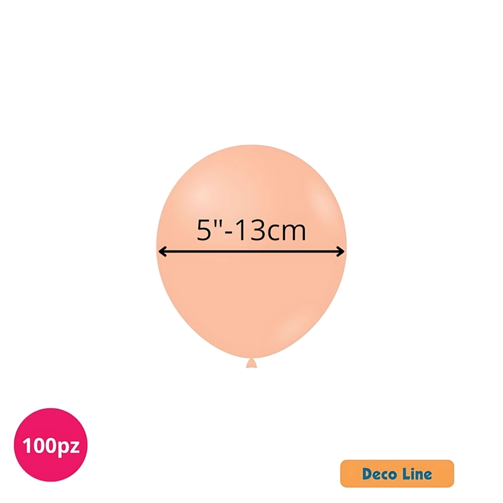 Palloncini Deco Line pastello 5" (13cm) Pesca 227, 100pz.
