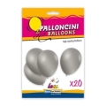 Palloncini classic line metallizzati 10" (26cm) argento 68, 20pz.