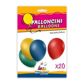 Palloncini classic line metallizzati 10" (26cm) assortiti, 20pz.