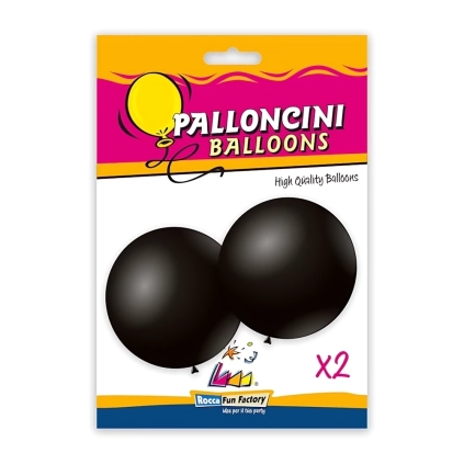 Palloncini classic line pastello 33" (86cm) nero 15, 2pz.