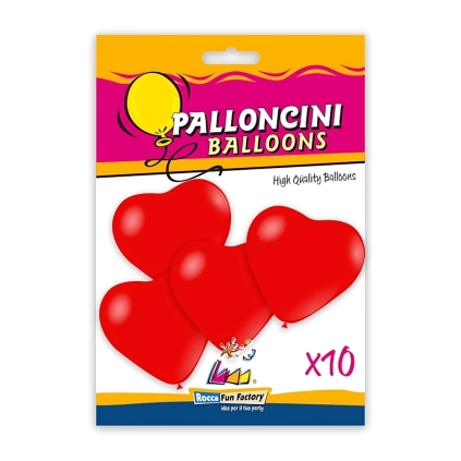 Palloncini cuori classic line pastello 18" (46cm) rosso 28, 10pz.