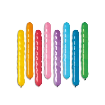 Palloncini spirale classic line pastello 7x55x22cm assortiti, 100pz.