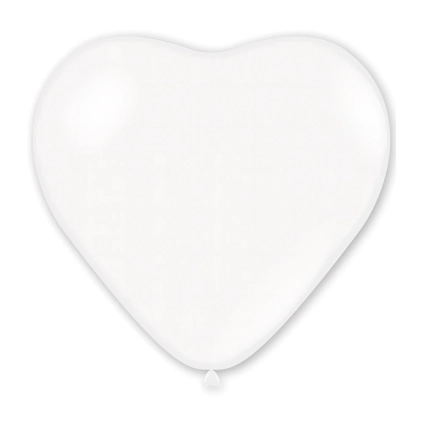 Palloncini cuore classic line pastello 60" (159cm) bianco 10, 1pz.
